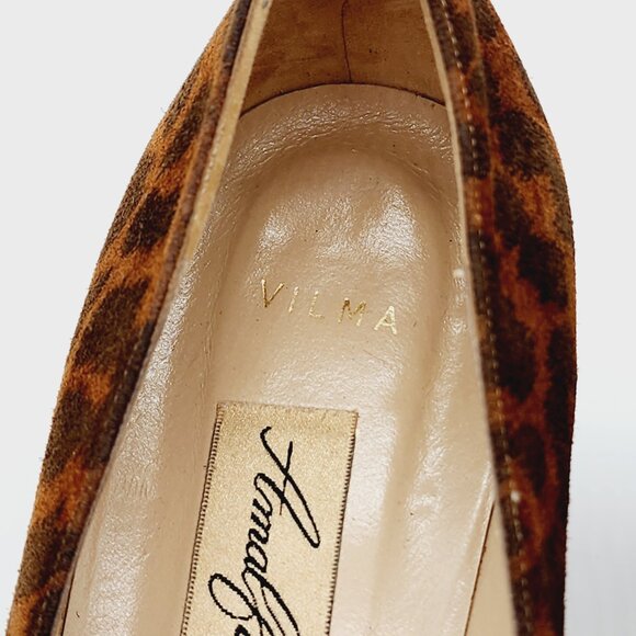 Amalfi Vilma Pumps Heels Womens Size 8.5B Leather Made In Italy Cheetah Print - Picture 3 of 9